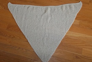Photo of a wrap hand-knit from alpaca fleece